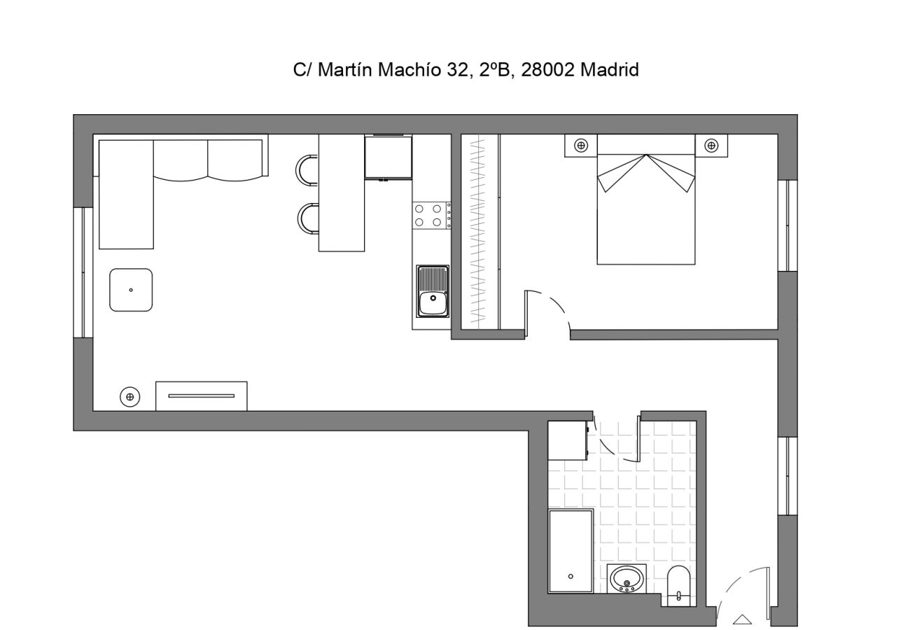 Apartamento em Madrid -  Acogedor apartamento de un dormitorio en Chamartin Apartamento em Madrid -  Acogedor apartamento de un dormitorio en Chamartin