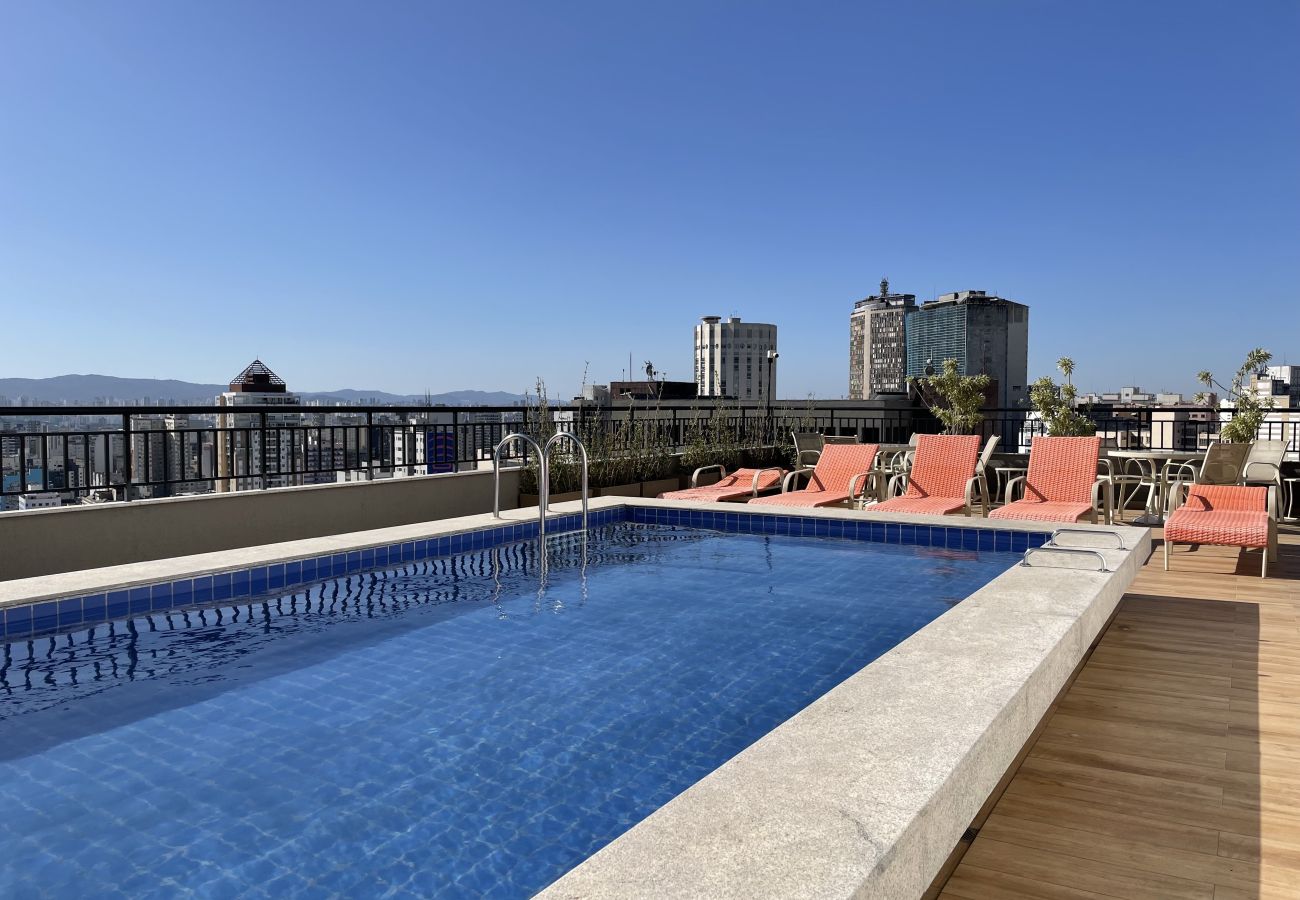 Estúdio em São Paulo - Piscina, academia a 100 mts do Mackenzie Estúdio em São Paulo - Piscina, academia a 100 mts do Mackenzie