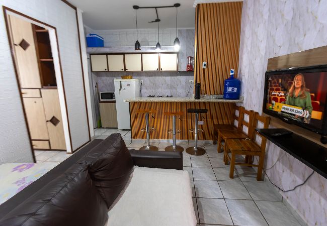 Apartamento em Praia Grande -  Apto a 260m do mar com ar-condicionado e Wi-Fi Apartamento em Praia Grande -  Apto a 260m do mar com ar-condicionado e Wi-Fi