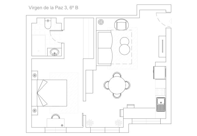 Apartamento em Madrid - Piso moderno de 1 dormitorio con ventanales y sofá cama para invitados en Madrid.Temporal  Apartamento em Madrid - Piso moderno de 1 dormitorio con ventanales y sofá cama para invitados en Madrid.Temporal