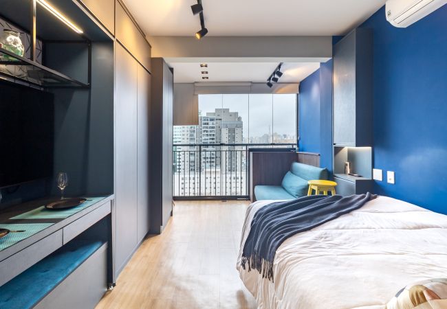 Estúdio em São Paulo - Vista da cidade do 22 andar  Estúdio em São Paulo - Vista da cidade do 22 andar