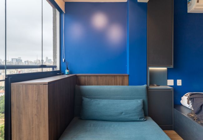 Estúdio em São Paulo - Vista da cidade do 22 andar  Estúdio em São Paulo - Vista da cidade do 22 andar