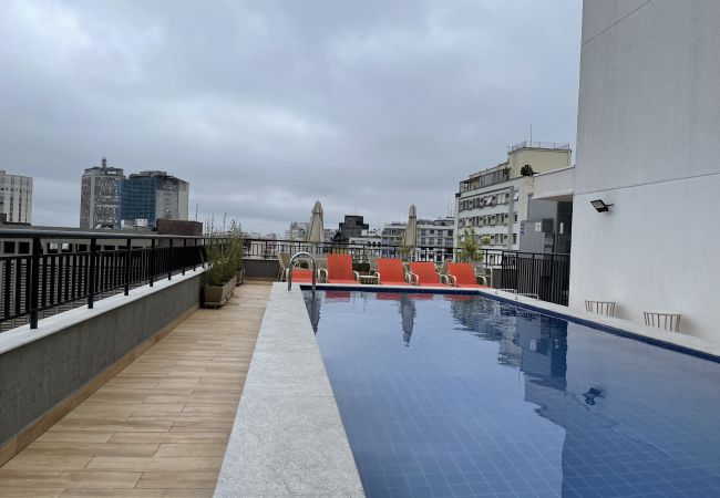 Estúdio em São Paulo - Vista da cidade do 22 andar  Estúdio em São Paulo - Vista da cidade do 22 andar
