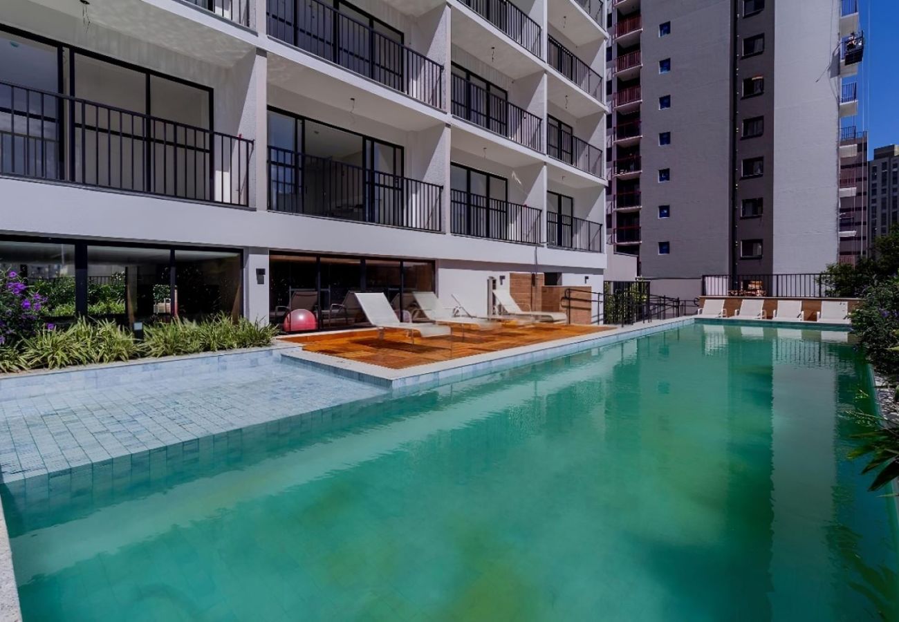 Apartamento em São Paulo - Studio c/ academia e piscina a 3 min do Allianz Apartamento em São Paulo - Studio c/ academia e piscina a 3 min do Allianz