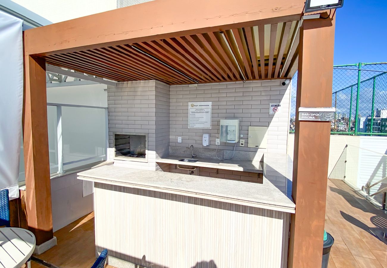 Apartamento em Salvador - Flat Beira-Mar com Varanda, Piscina e Academia Apartamento em Salvador - Flat Beira-Mar com Varanda, Piscina e Academia