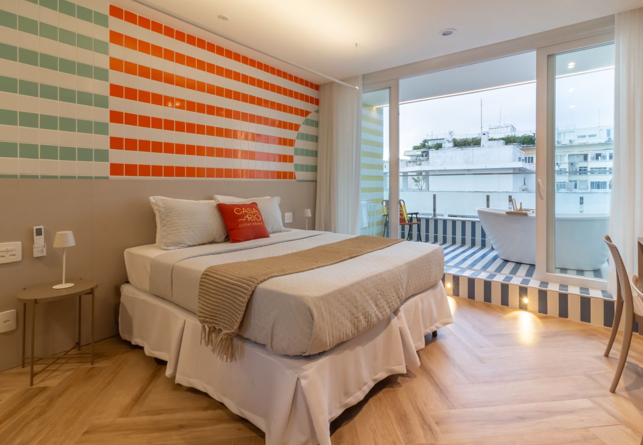 Apartamento em Rio de Janeiro - Vista para o Mar e Varanda com Banheira | Q12