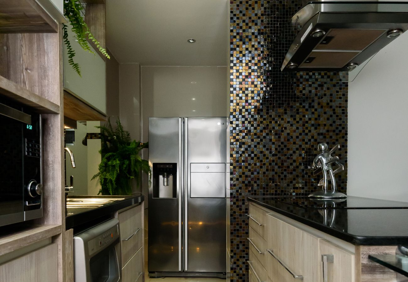 Kitchen Equipped and decorated kitchen