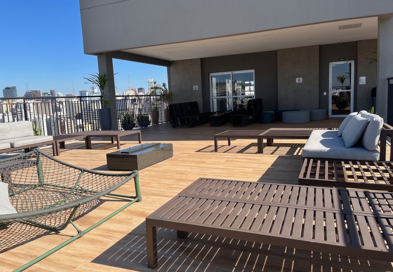 Studio in São Paulo - Swimming pool, gym 100 meters from Mackenzie Studio in São Paulo - Swimming pool, gym 100 meters from Mackenzie