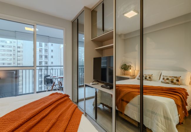 Studio in São Paulo - YCP 704 Pool, balcony and gym Studio in São Paulo - YCP 704 Pool, balcony and gym