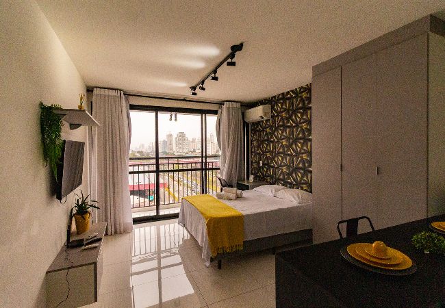  in São Paulo - Flat moderno com academia e Wi-Fi no Tatuapé