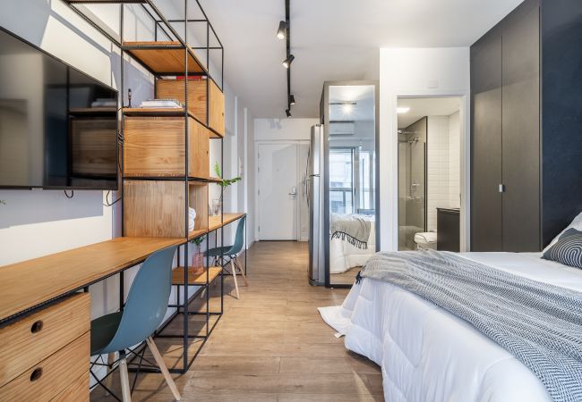 Estudio en São Paulo - Estudio de lujo con vistas a la ciudad a 50 metros del metro Estudio en São Paulo - Estudio de lujo con vistas a la ciudad a 50 metros del metro