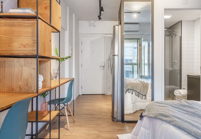 Estudio en São Paulo - Estudio de lujo con vistas a la ciudad a 50 metros del metro Estudio en São Paulo - Estudio de lujo con vistas a la ciudad a 50 metros del metro