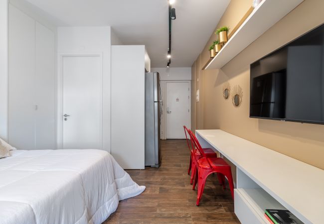 Estudio en São Paulo - Nuevo estudio a 50 metros del metro con una vista increíble Estudio en São Paulo - Nuevo estudio a 50 metros del metro con una vista increíble