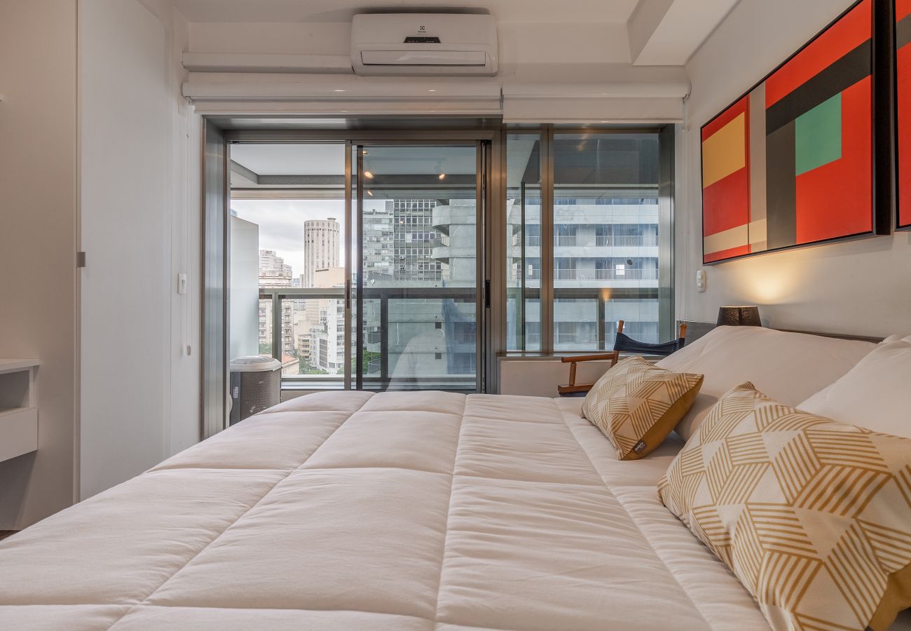 Estudio en São Paulo - Nuevo estudio a 50 metros del metro con una vista increíble Estudio en São Paulo - Nuevo estudio a 50 metros del metro con una vista increíble