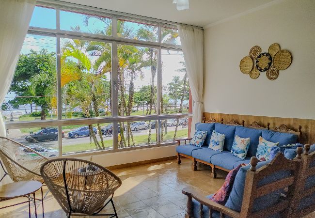 Apartamento en Santos - Apto completo no Embaré: Beira Mar | Ar | Garagem