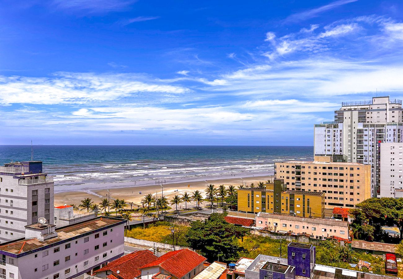 Apartamento en Praia Grande - Apto com WiFi a 140 metros da Praia do Caiçara/SP
