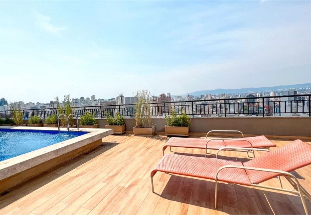 Apartamento en São Paulo - Apto 2 Quartos c/ piscina, academia, lavanderia e rede nas janelas