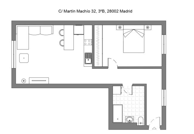 Apartamento en Madrid - Acogedor apartamento de un dormitorio en Chamartin  Apartamento en Madrid - Acogedor apartamento de un dormitorio en Chamartin
