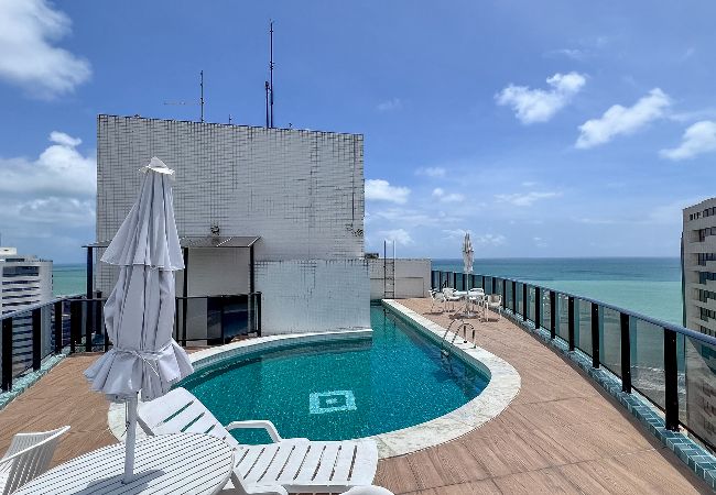 Apartamento en Recife - Apartamento confortável c piscina a 100m da praia