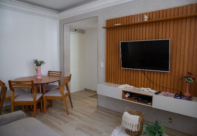 Apartamento en Vitória - Apto a 1km da Praia de Camburi com Wi-Fi e Ar cond