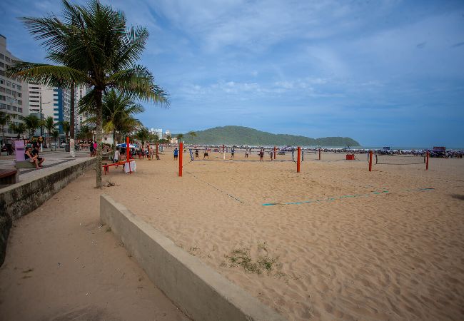 Apartamento en Praia Grande - Apto com churrasqueira e wi-fi à 650m da praia 