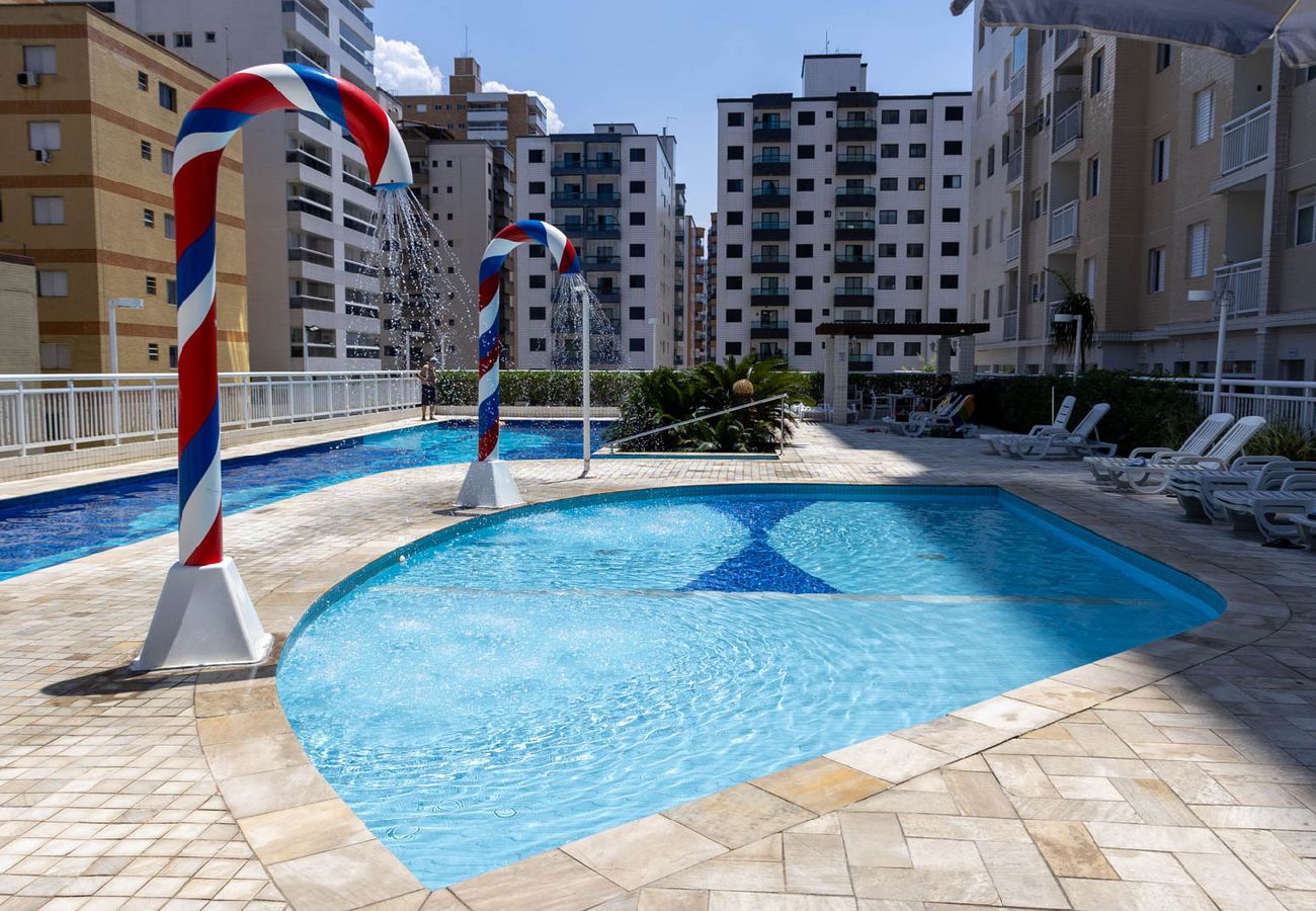 Apartamento en Praia Grande - Apto confortável a 150m do mar completo com lazer