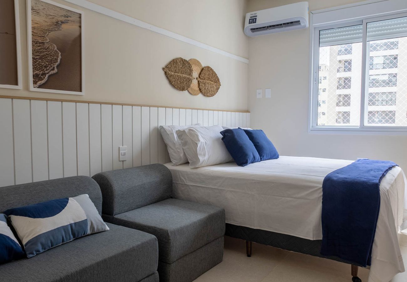 Apartamento en Santos - Apartamento Moderno com Wi-Fi em frente a praia 