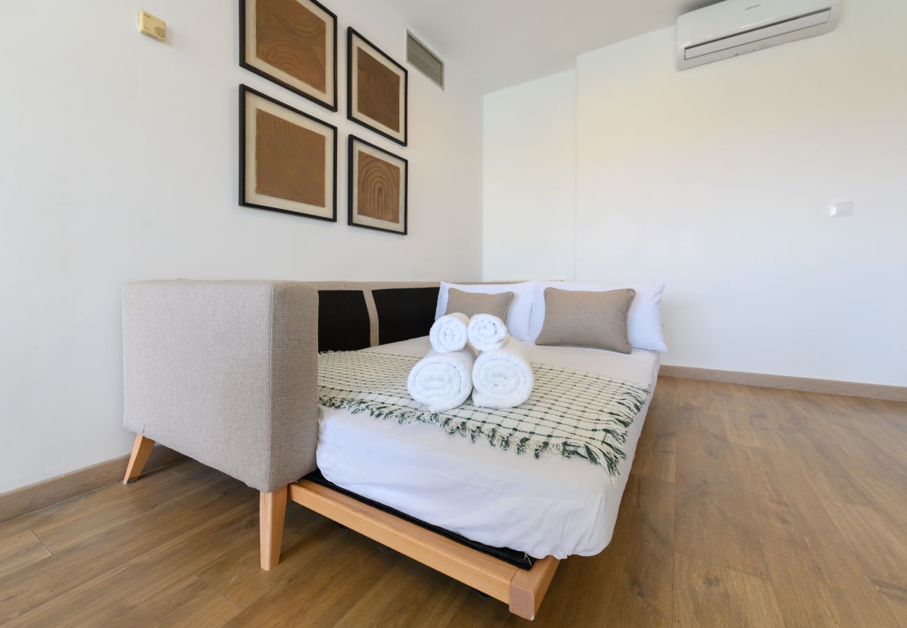 Apartamento en Madrid - Piso moderno de 1 dormitorio con ventanales y sofá cama para invitados en Madrid.Temporal  Apartamento en Madrid - Piso moderno de 1 dormitorio con ventanales y sofá cama para invitados en Madrid.Temporal