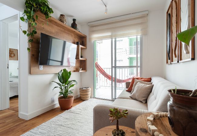 Apartamento en Petropolis - Apartamento pet friendly com rede, Wi-fi e garagem