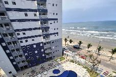 Apartamento en Mongaguá - Apto Beira-Mar com Vista, Churrasqueira e Piscina