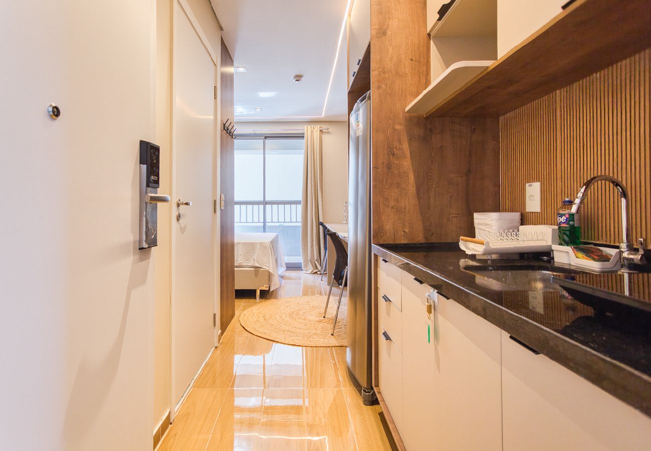 Apartamento en São Paulo - Flat na Vila Mariana c varanda próx ao metrô Apartamento en São Paulo - Flat na Vila Mariana c varanda próx ao metrô