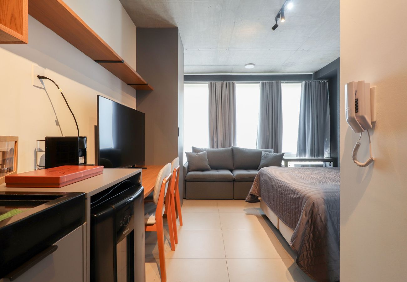 Apartamento en São Paulo - Flat moderno perto do metrô e do Parque Ibirapuera Apartamento en São Paulo - Flat moderno perto do metrô e do Parque Ibirapuera
